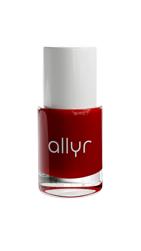 Red nail polish, long-lasting nail polish, vegan nail varnish, allyr, swiss nail polish brand, Obsessed, cruelty-free nail polish, 7-Free nail polish